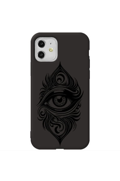 Other Apple iPhone 11 Eye patterned drawing Black Colored Silicone TPU Θήκη