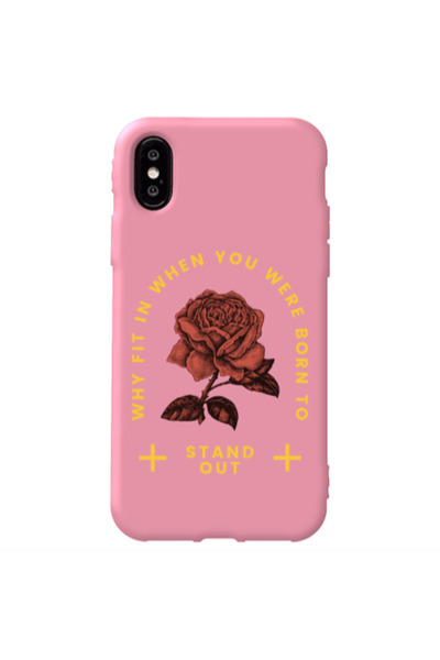 Other Apple iPhone Xs Stand out Pink Colored Silicone TPU Θήκη