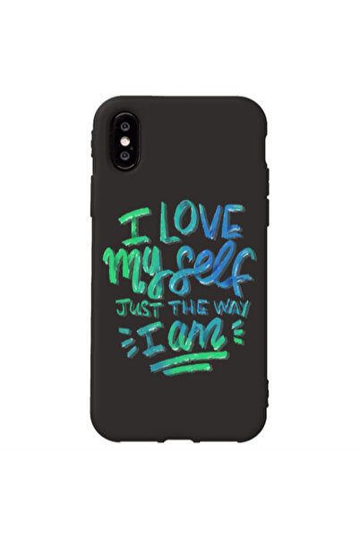 Other Apple iPhone Xs Max I Love My self Black Colored Silicone TPU Θήκη