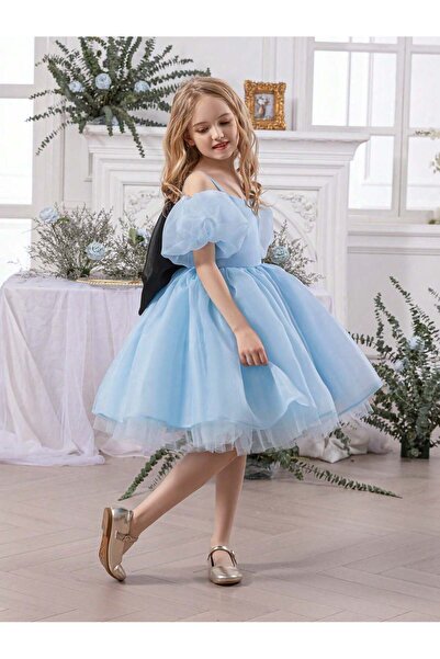 JO FASHION فستان الأميرات بفيونكة وحمالات رفيعة
