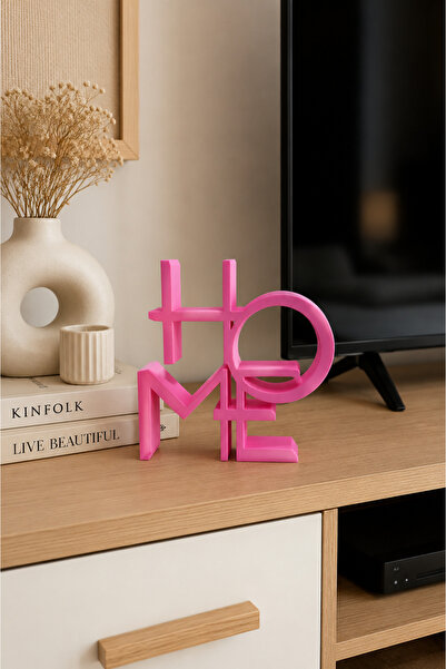 3D Baskı HOME Yazılı Dekoratif Obje Masaüstü Raf Üstü Ev Dekoru