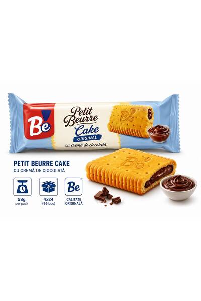 CIOCCOLATA CAKE PETIT BEURRE CU CREMA CIOCOLATA 58GR (4X24=96BUC)
