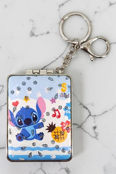 NEORA Stitch - Taş Süslemeli Katlanır Cep Aynası Çift Taraflı Kozmetik Aynası...