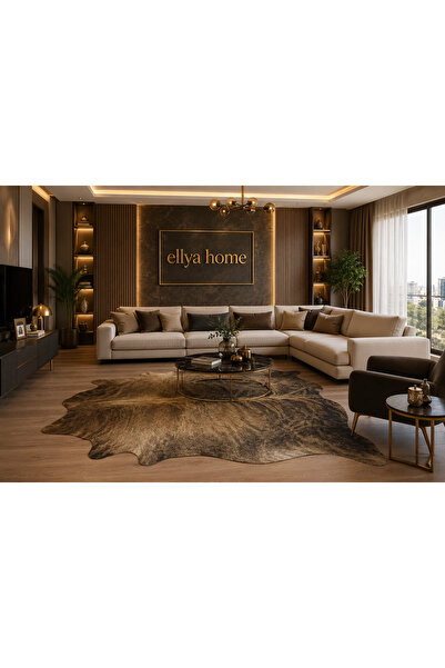 Ellya Home %100 Gerçek Natürel Dana Derisi Post Halı Hakiki Deri Lüks Post HALI