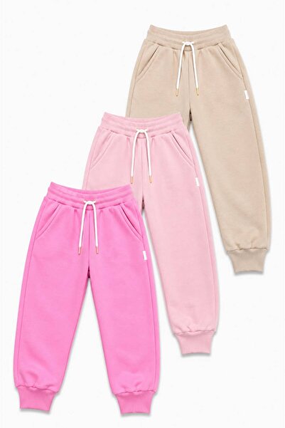 YİGİT BUTİK Girls' Sweatpants 4-12 Years Old, Elastic Waist, Lace-Up, Pockets...