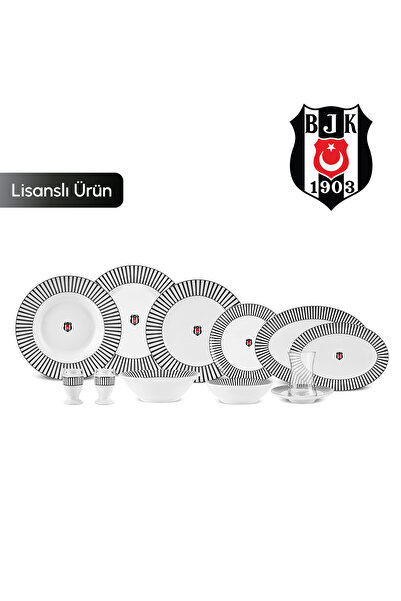 Karaca x Beşiktaş Lisanslı Forever Bone 60 Parça 8 Kişilik Yemek Takımı Platin