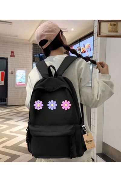 Toum Flower Series Printed School, Classroom, Course Backpack
