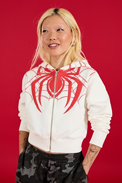 Bershka SPIDER-MAN baskılı kapüşonlu sweatshirt