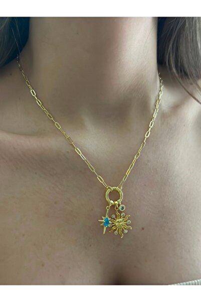 BYYEŞO Sun Charm Steel Necklace