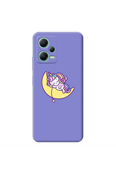Other Xiaomi Redmi Note 12 Pro 5G Sleeping horse Purple Colored Silicone TPU ...