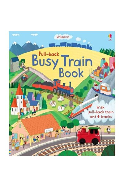 Usborne English book, PULL BACK BUSY TRAIN, Usborne, + 6 months