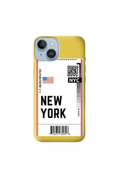 Other Apple iPhone 14 Plus New York NYC Yellow Colored Silicone TPU Θήκη
