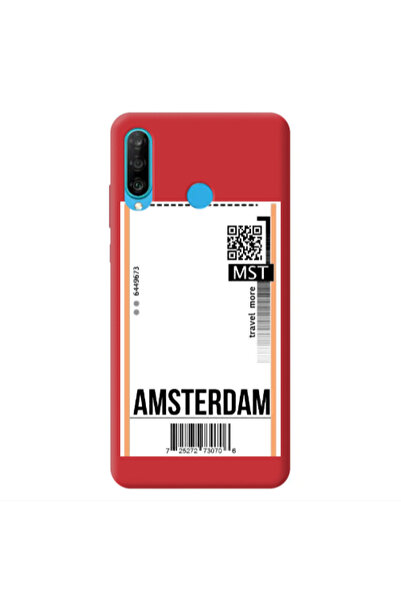 Other Huawei P30 Lite Amsterdam Travel More Red Colored Silicone TPU Θήκη