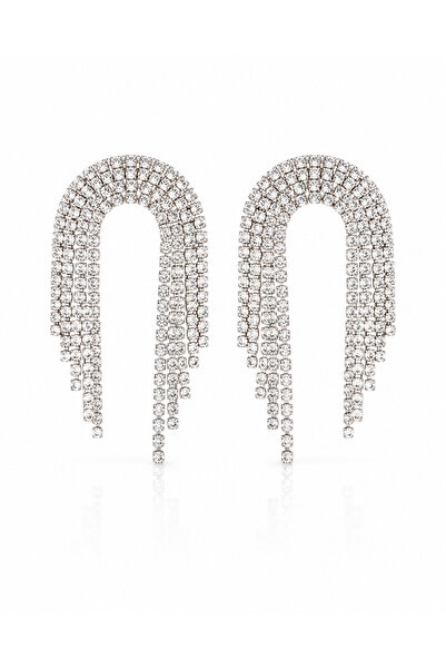 Angelovia Zircon Stone Dangle Steel Women's Earrings