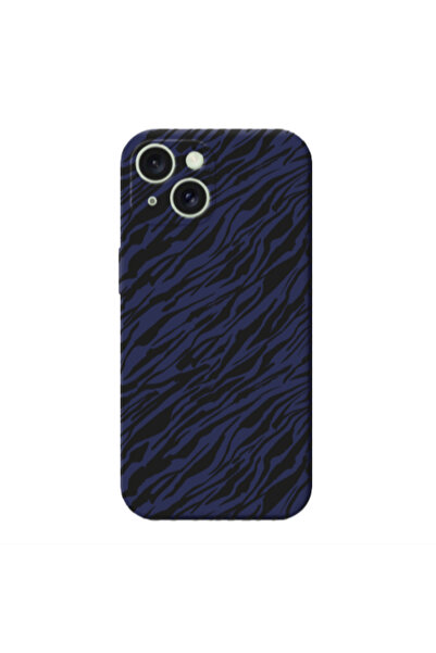 Other Apple iPhone 15 Plus Black zebra Dark blue Colored Silicone TPU Θήκη