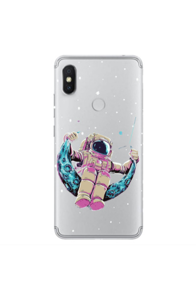 Other Xiaomi Redmi S2 Astronaut swinging on the moon Transparent Silicone TPU...