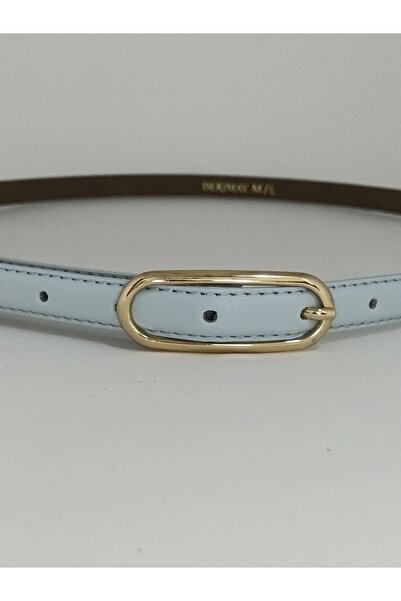 DERİMAY Elegantly Designed 1.5cm Thin Gold Buckle Curved Body Belt for Women,...