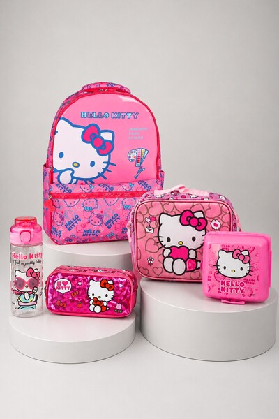 Hello Kitty مجموعة ديكوموس المرخصة للمدرسة الابتدائية، تتضمن حقيبة أقلام وقار...
