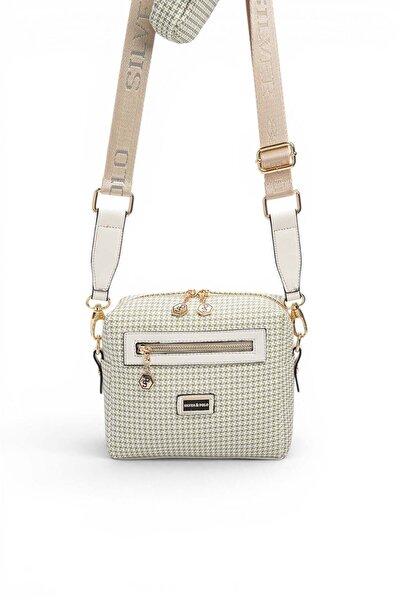 Silver Polo Green - Bone Crow's Feet Plaid Women's Crossbody Bag Sp1038