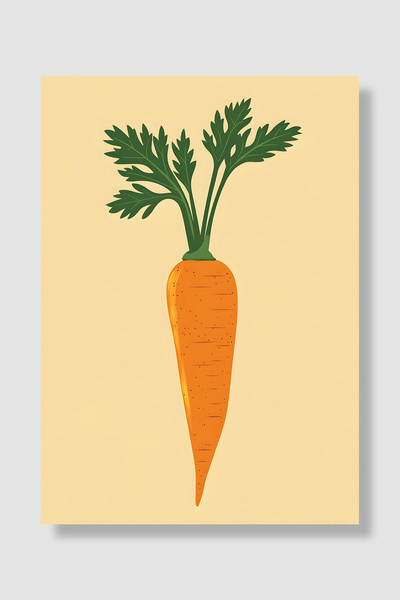 Luna Marissa Poster minimalist Ilustrație cu morcovi Fundal crem Design simpl...