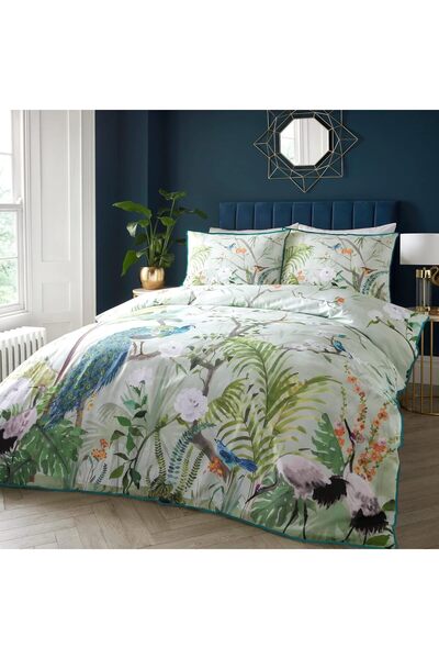 Generic Soiree - Peacock Jungle - 100% Cotton Duvet Cover Set - Double Bed Si...