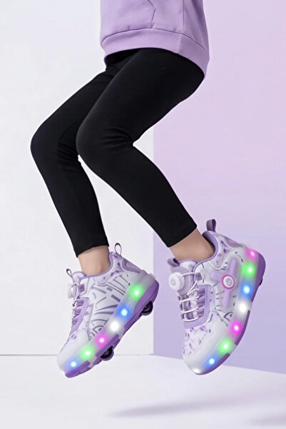N Drops Solly 034 Lila Patenli Işıklı Spor Ayakkabı