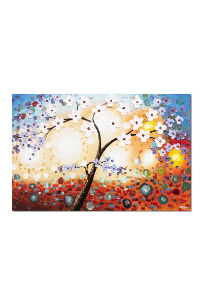 artnova Tablou GIGANT pictat manual, Copacul vietii, 150x100cm ulei pe panza ...