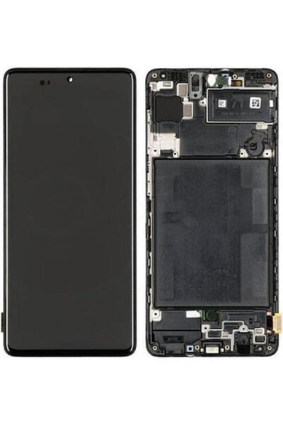 Samsung Οθόνη με μηχανισμό αφής και πλαίσιο για A71 (Μαύρο) Κωδικός: SP17033BK3