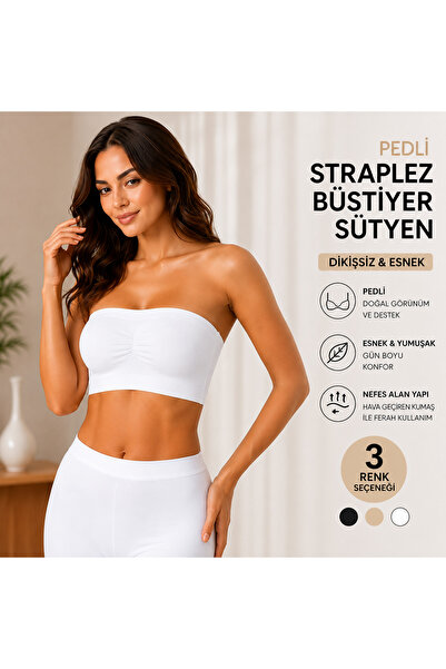 AV ANZAV 1574 Seamless Padded Strapless Bustier Bra Bandeu