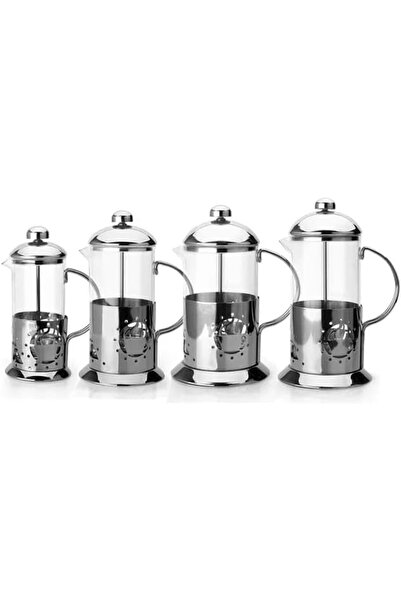 Yıldızan Albemo Metal Handle Borosilicate French Press, Teapot with Thermosil...