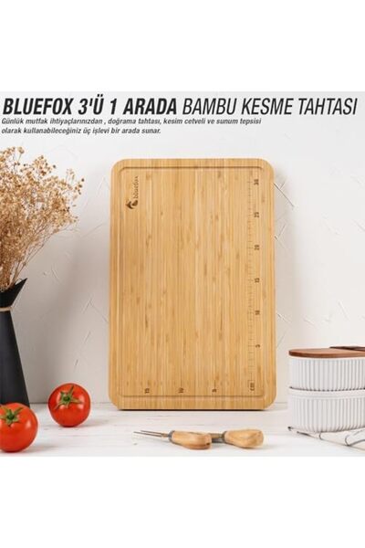 Yıldızan Avenika Store 3-in-1 Bamboo Cutting Board: Chopping Board, Cutting R...