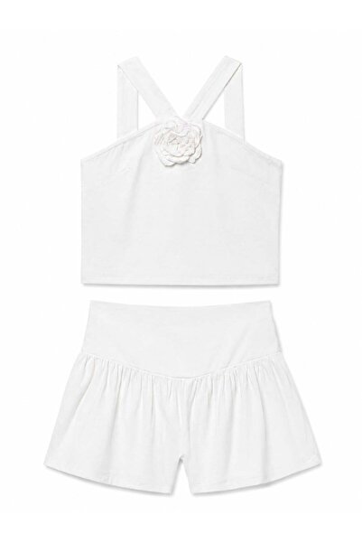MAYORAL Girl's Strappy Floral Appliqué Detailed Crop Blouse-Shorts 8-18 Years...