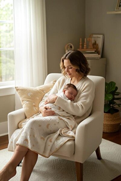 Lasilla Muslin Baby Blanket and Pillowcase Set 100X100 cm 100% Cotton 3 Layer...
