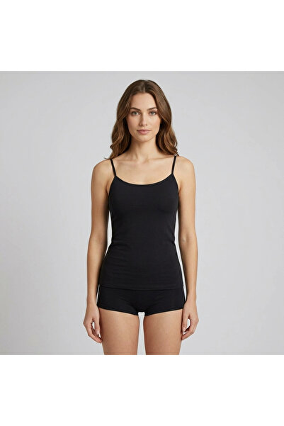 AYS Women's Tank Top with Strap, Black, Pack of 6