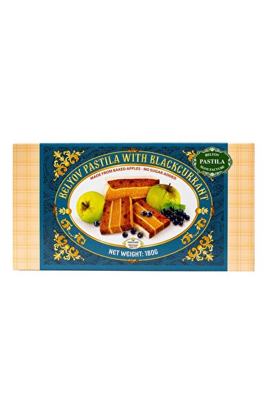 Belyov Pastila Blackcurrant Baked Apple Fruit Dessert, No Sugar Added, Gluten Free, Handmade Natural Snack, 180g, Pack of 3