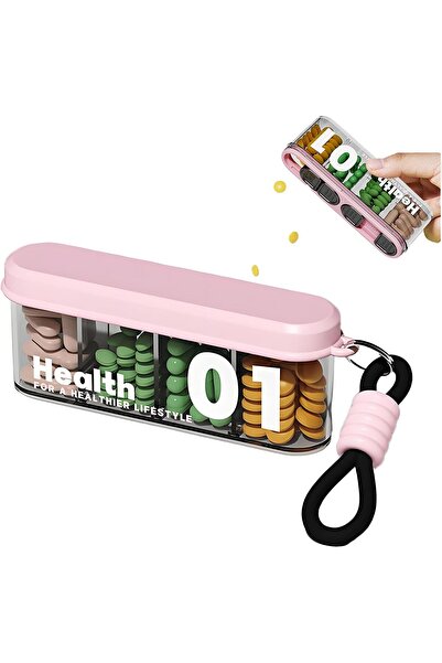 Arabest Medicine Storage Box,Portable Pill Dispenser Organizer,4 Compartments...