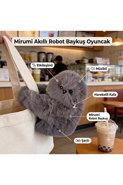 TeknoClass Şarjlı Mirumi Peluş Oyuncak - Sese ve Harekete Duyarlı Baykuş Akıl...