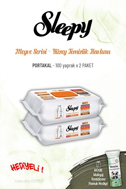 Sleepy Orange 100 Sheets X 2 Packs Surface Cleaning Towels and Rosie