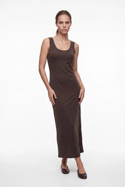 cemo Women's Scarf Strap Detailed Sleeveless Midi Dress
