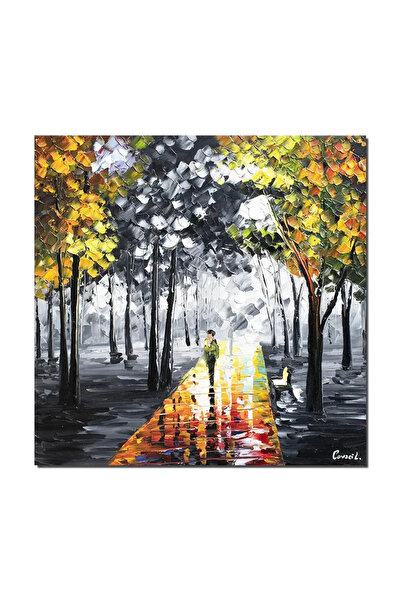 artnova Ръчно рисувана картина, Разходка по парка, стилизирана, 50x50см масле...