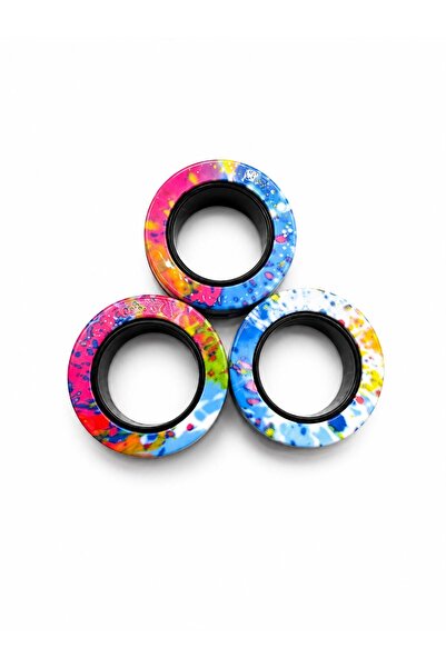 DoviCo 3’lü Manyetik Stres Halkası – Fidget Oyuncağı, El Becerisi ve Odak Gel...