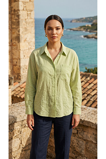 PİNK FLY Lara Keten Women's Oversize Shirt