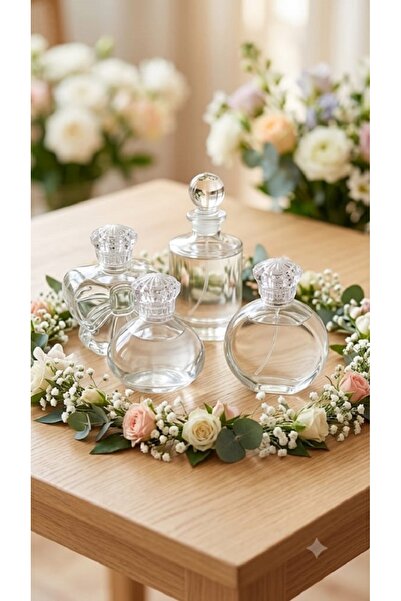 camcıbaba kolonya şişesi kalp model 10 adet 50 ml