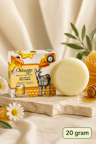 Mage Doğal Keçi Sütlü & Ballı Katı Sabun 20 gram 1 adet kutulu sabun