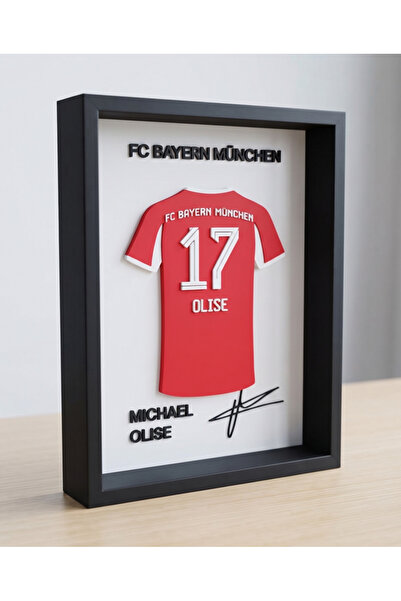 Riva Self Michael Olise FC Bayern München 3D Duvar Tablosu - 17 Numara İmzalı...