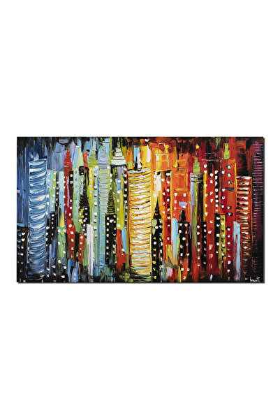 artnova Tablou New York pictat manual birou, living, 100x60cm ulei pe panza i...