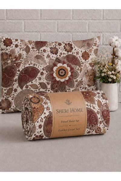 Sheri Home Lastikli Çarşaf Seti %100 Pamuk Yumuşak Dokulu-Kaymaz Tam Geçmeli ...