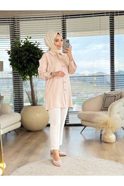 Ayda 6183 Double Buttoned Tunic Beige