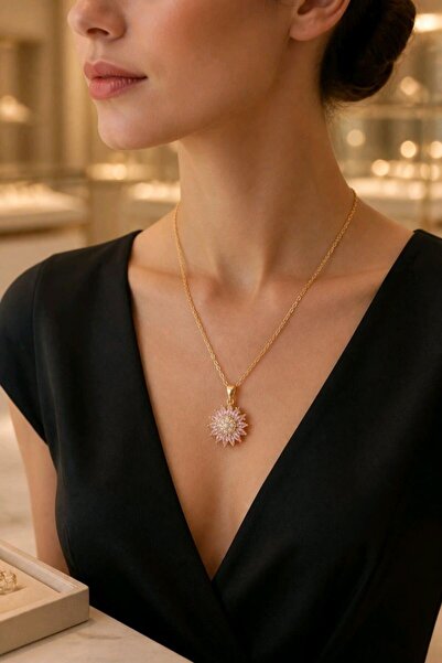 Monalisa Home Luxurious Zircon Stone Figured Showy Rotating Necklace