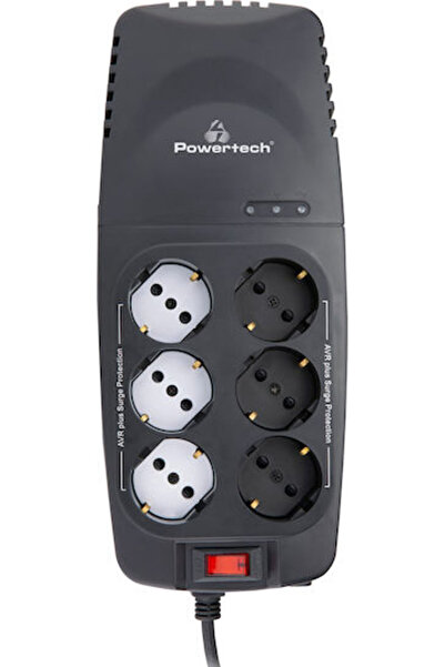 POWERTECH PT-1496 Συμπαγής Ρυθμιστής Τάσης 2000VA με 6 Υποδοχές Ρεύματος